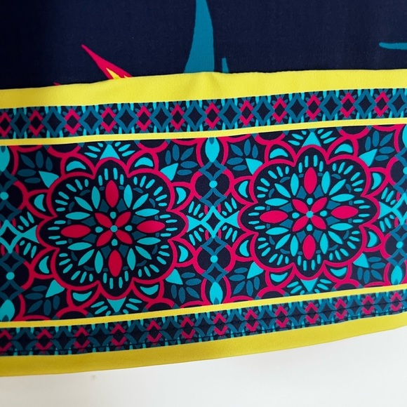 Lands' End Blue and Yellow Bird of Paradise Tie Front Swim Coverup - Size XL - Picture 6 of 7